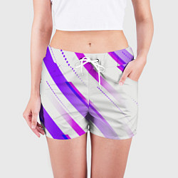 Шорты женские Color white pink, цвет: 3D-принт — фото 2