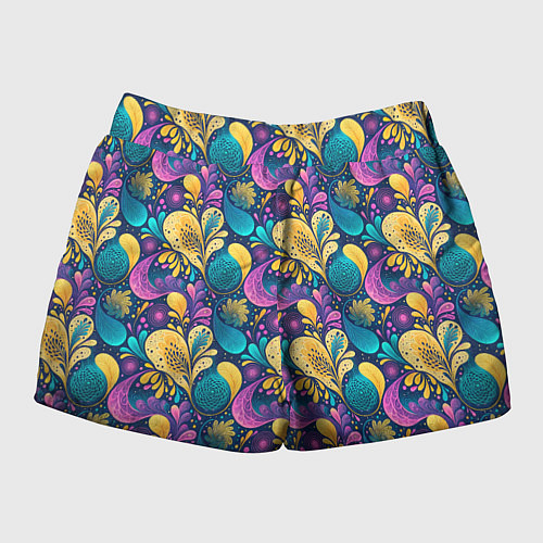 Женские шорты Динамическая неоновая абстракция / 3D-принт – фото 2