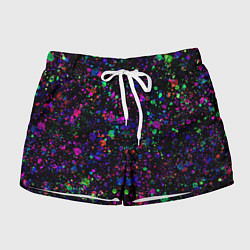 Женские шорты Чёрный с разноцветными брызгами