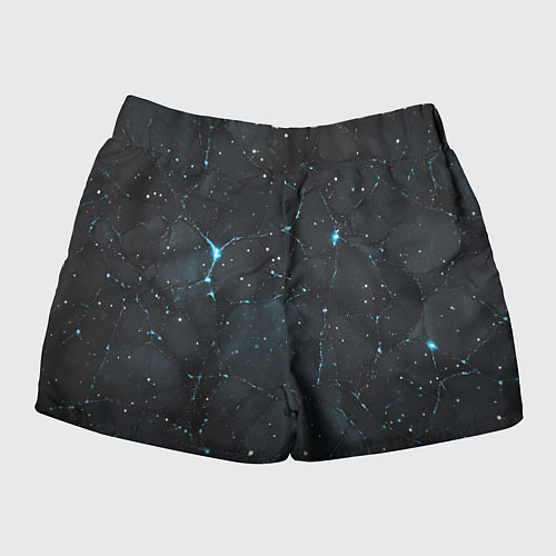 Женские шорты Синее свечение на черной текстуре / 3D-принт – фото 2