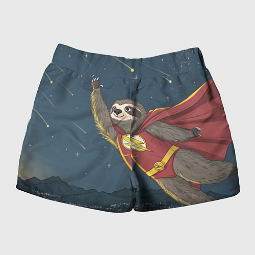 Женские шорты Ленивец-супергерой / 3D-принт – фото 2