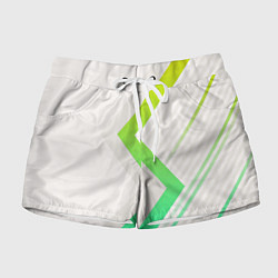 Женские шорты Color white line green