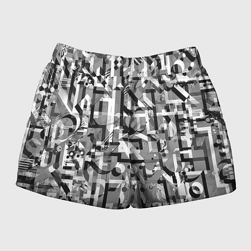 Женские шорты Серый объёмный эффект / 3D-принт – фото 2