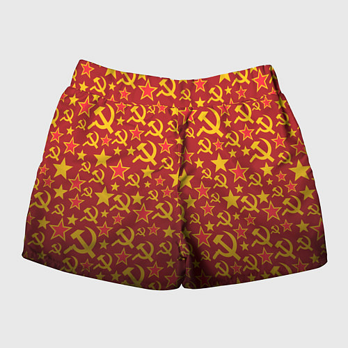 Женские шорты Серп и молот паттерн / 3D-принт – фото 2