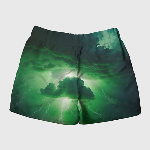 Женские шорты Зелёный гром / 3D-принт – фото 2