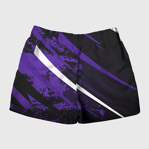 Женские шорты Color black purple line / 3D-принт – фото 2