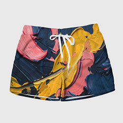 Шорты женские Мазки акриловой краски, цвет: 3D-принт