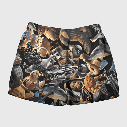 Женские шорты Итальянские мемы брайнрот / 3D-принт – фото 2