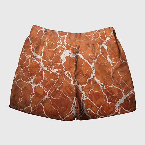 Женские шорты Темно-оранжевый мрамор / 3D-принт – фото 2