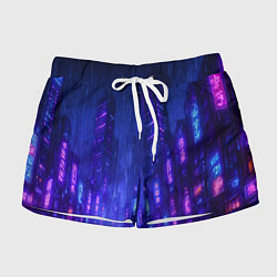 Женские шорты Одинокий город неона
