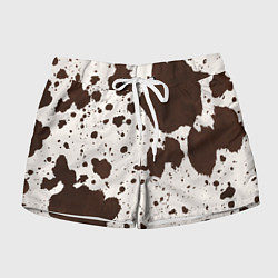 Шорты женские Коровий принт, цвет: 3D-принт
