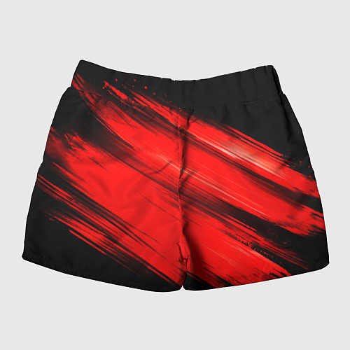 Женские шорты Красные мазги краски на черном / 3D-принт – фото 2