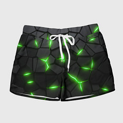 Шорты женские Зеленая неоновая броня, цвет: 3D-принт