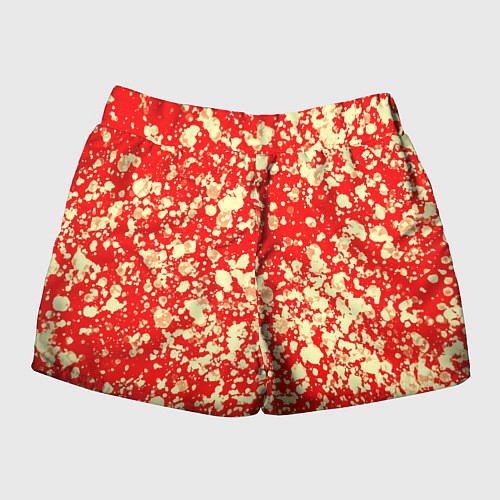 Женские шорты Пятнистый красно-жёлтый / 3D-принт – фото 2
