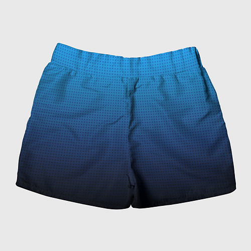 Женские шорты Из голубого в чёрный градиент с точками / 3D-принт – фото 2