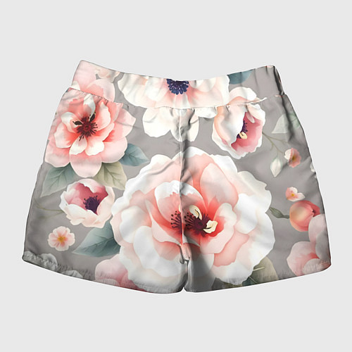 Женские шорты Нежные цветы / 3D-принт – фото 2