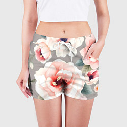 Шорты женские Нежные цветы, цвет: 3D-принт — фото 2