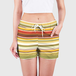 Шорты женские Горизонтальные полосы, цвет: 3D-принт — фото 2