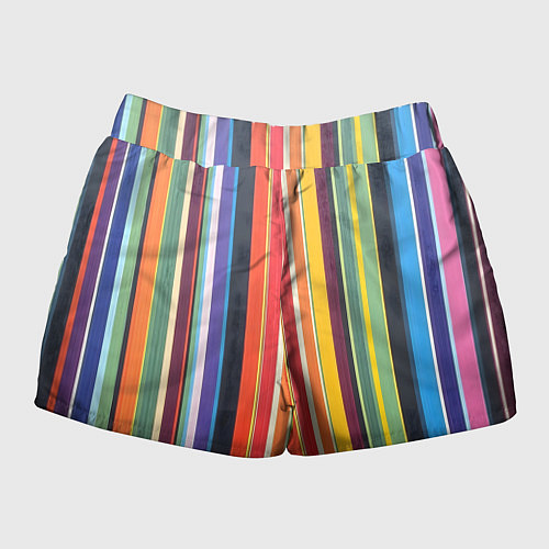 Женские шорты Разноцветная полоска / 3D-принт – фото 2