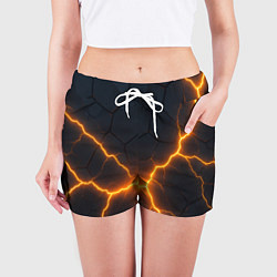 Шорты женские Молнии и черные плиты, цвет: 3D-принт — фото 2