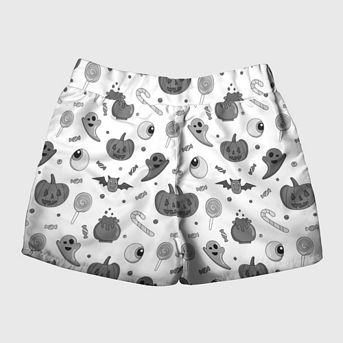 Женские шорты Halloween grey and white / 3D-принт – фото 2