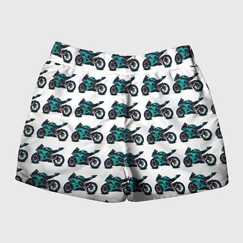 Женские шорты Motorbike light blue / 3D-принт – фото 2