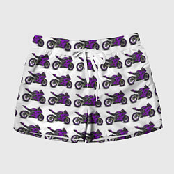 Шорты женские Motorcycle purple, цвет: 3D-принт