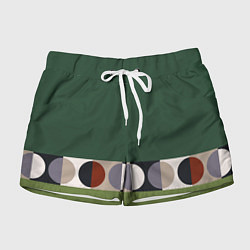 Шорты женские Луна Малевича сосновый зеленый, цвет: 3D-принт