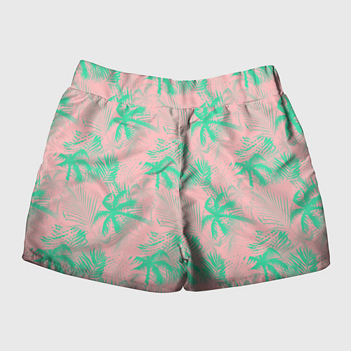 Женские шорты Palm turquoise pink / 3D-принт – фото 2