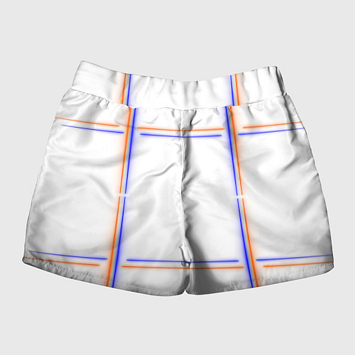 Женские шорты Neon white orange light blue / 3D-принт – фото 2