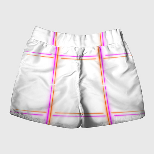 Женские шорты Neon white orange pink / 3D-принт – фото 2