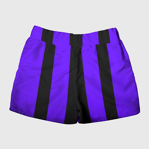 Женские шорты Color purple black stripes / 3D-принт – фото 2