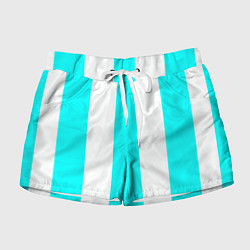 Женские шорты Color light blue white lines