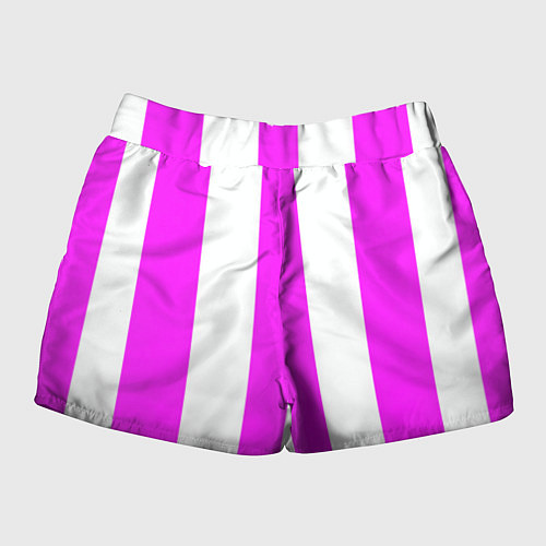 Женские шорты Color white pink lines / 3D-принт – фото 2