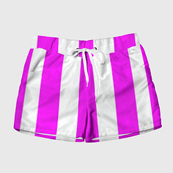 Шорты женские Color white pink lines, цвет: 3D-принт