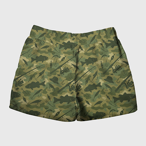 Женские шорты Камуфляж рыболовный / 3D-принт – фото 2