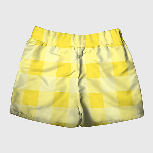 Женские шорты Солнечный желтый тартан / 3D-принт – фото 2