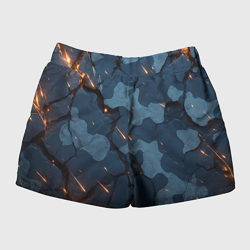 Женские шорты Камуфляжные плиты текстура / 3D-принт – фото 2