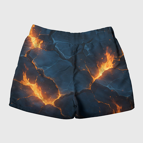 Женские шорты Разлом плит с огнем / 3D-принт – фото 2