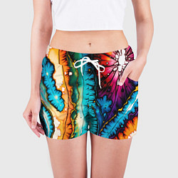 Шорты женские Разноцветный узор, цвет: 3D-принт — фото 2