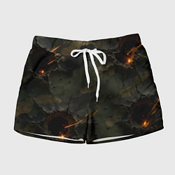 Женские шорты Огненные следы от пуль на камуфляже