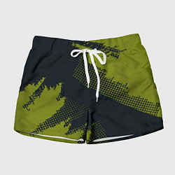 Шорты женские Абстрактная текстура в зеленом, цвет: 3D-принт