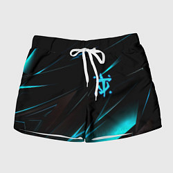 Шорты женские Doom neon stripes, цвет: 3D-принт