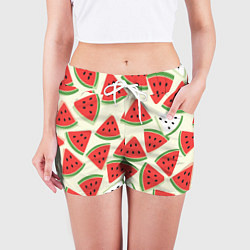 Шорты женские Арбузный паттерн, цвет: 3D-принт — фото 2