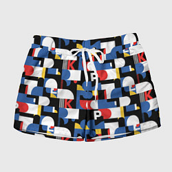 Шорты женские Геометрия букв, цвет: 3D-принт