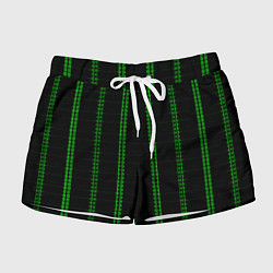 Женские шорты Color black cage green stripes