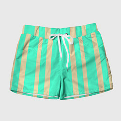 Шорты женские Color blue beige stripes, цвет: 3D-принт