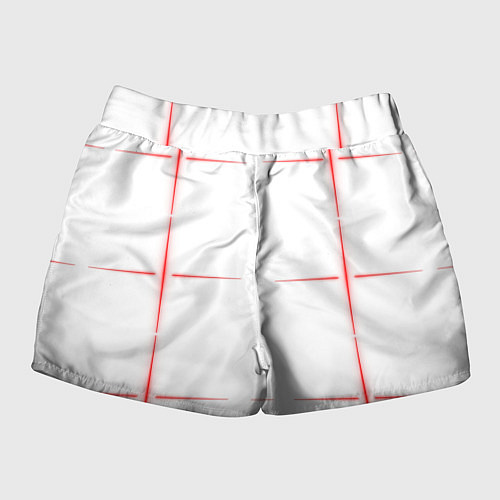 Женские шорты Color white red stripes / 3D-принт – фото 2