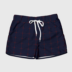 Шорты женские Color dark blue red crosses, цвет: 3D-принт