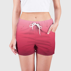 Шорты женские Градиент гранатовый, цвет: 3D-принт — фото 2